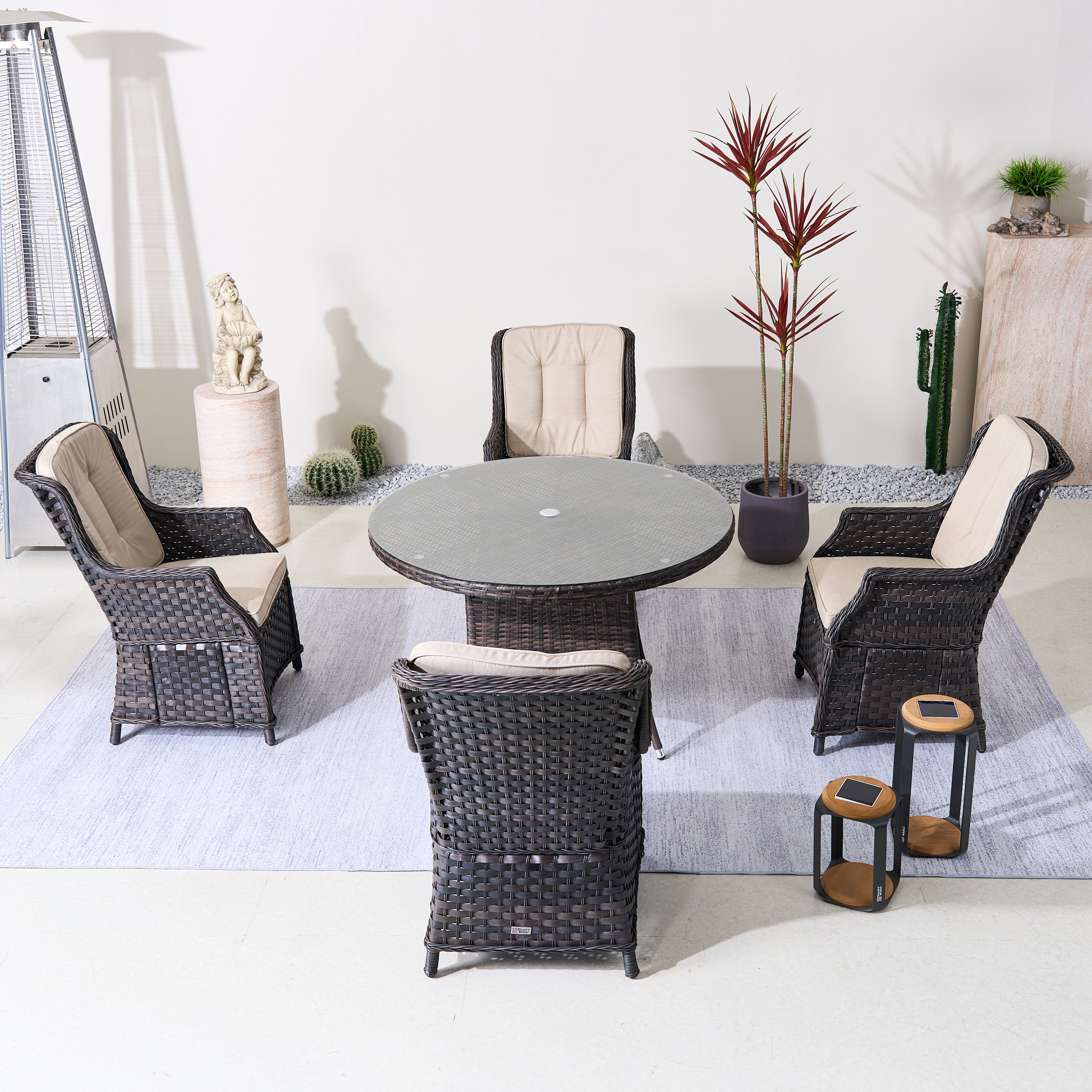 Ravenna 4-Seat Outdoor Dining Set – Round Dining Table (PAD-1709+010)