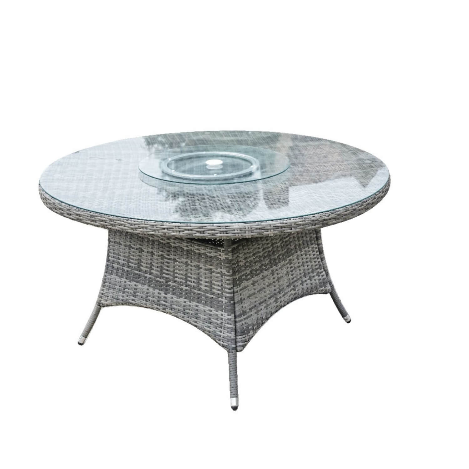 6-Seat Round Outdoor Dining Table with Glass Turntable (PAD-1711-Table)