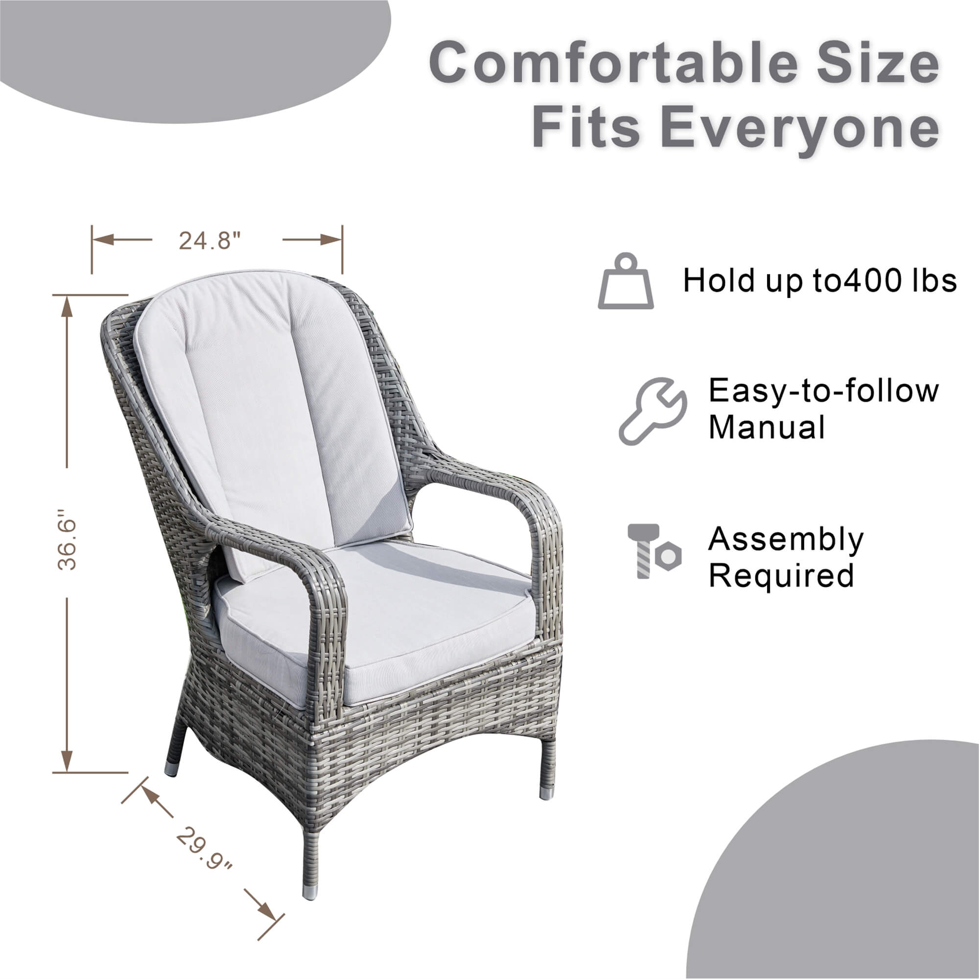 Parma 6-Seat Outdoor Dining Set – Round Dining Table with Glass Turntable (PAD-1711)