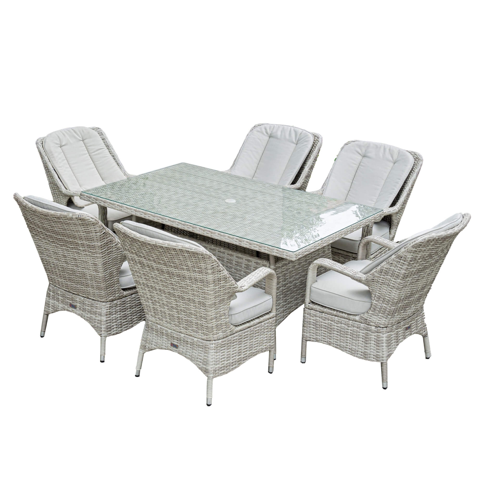 Parma 6-Seat Outdoor Dining Set - Rectangular Dining Table (PAD-1712)