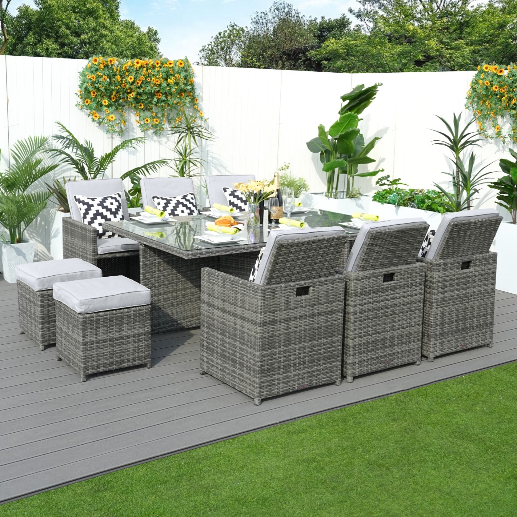 Carmel 6-Seat Cube Outdoor Dining Set ( PAD-3234)