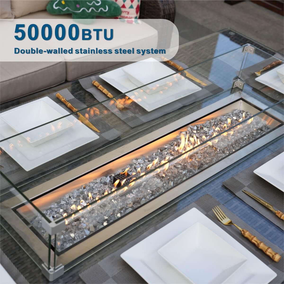 6-Seat Rectangular Fire Pit Table (PAG-1106R-T)