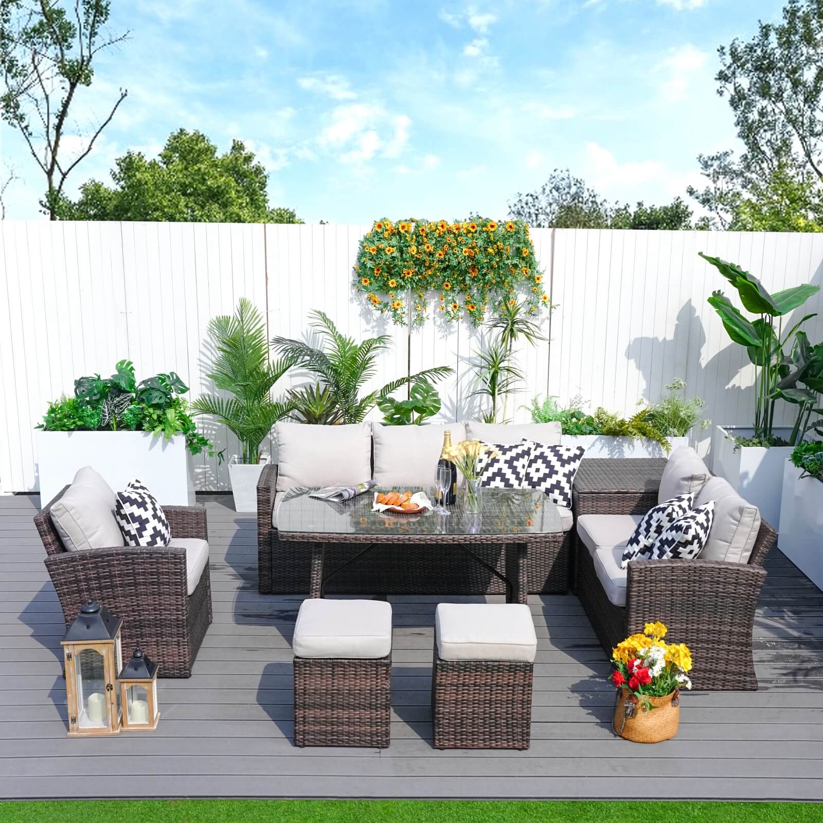 Santiago 7-Pieces Outdoor Conversation Set (PAS-1403B)