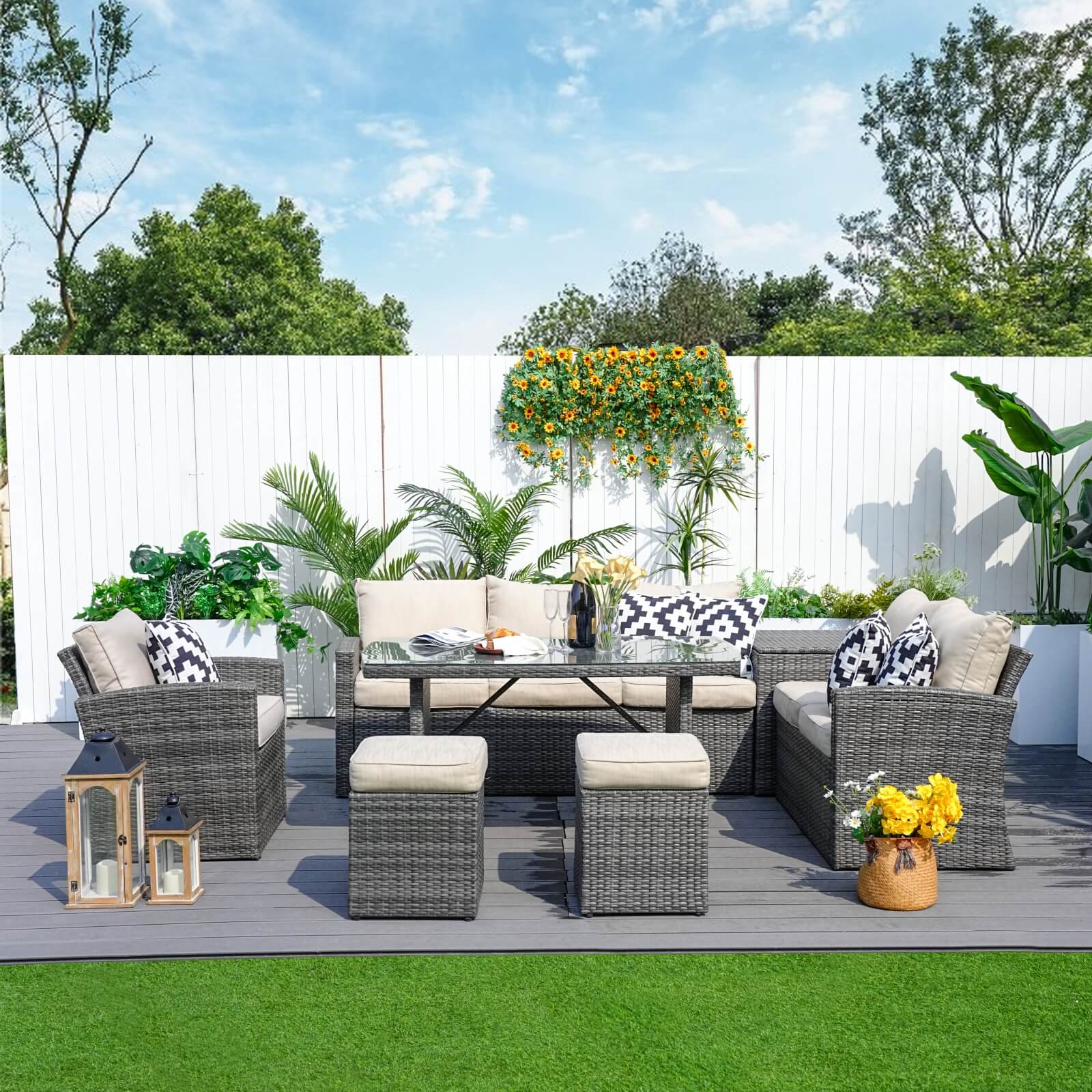 Santiago 7-Pieces Outdoor Conversation Set (PAS-1403B)