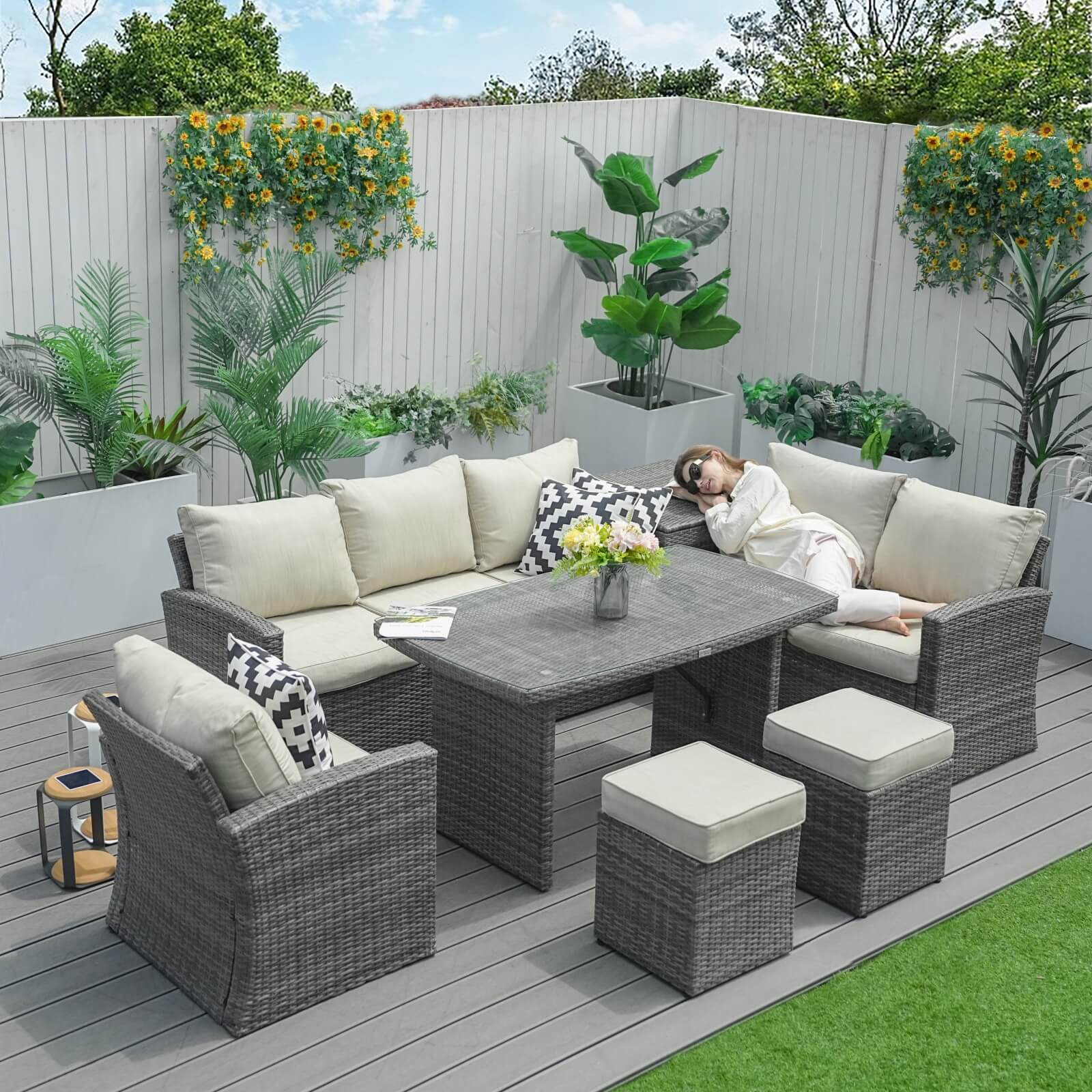 Santiago 7-Pieces Outdoor Conversation Set (PAS-1403B)