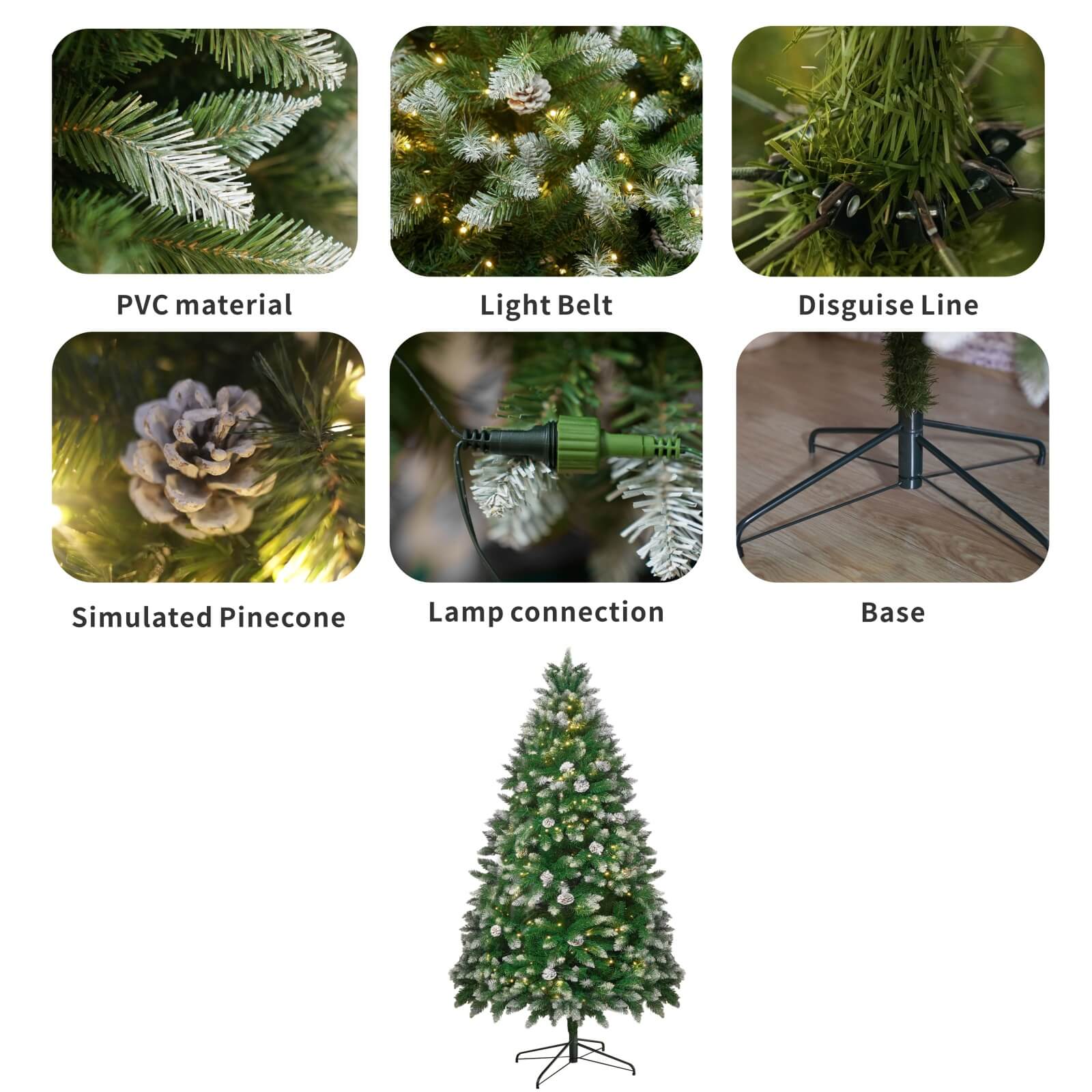 Luxury 5/6/7FT Prelit Artificial smart christmas tree xmas tree PE decorative christmas trees