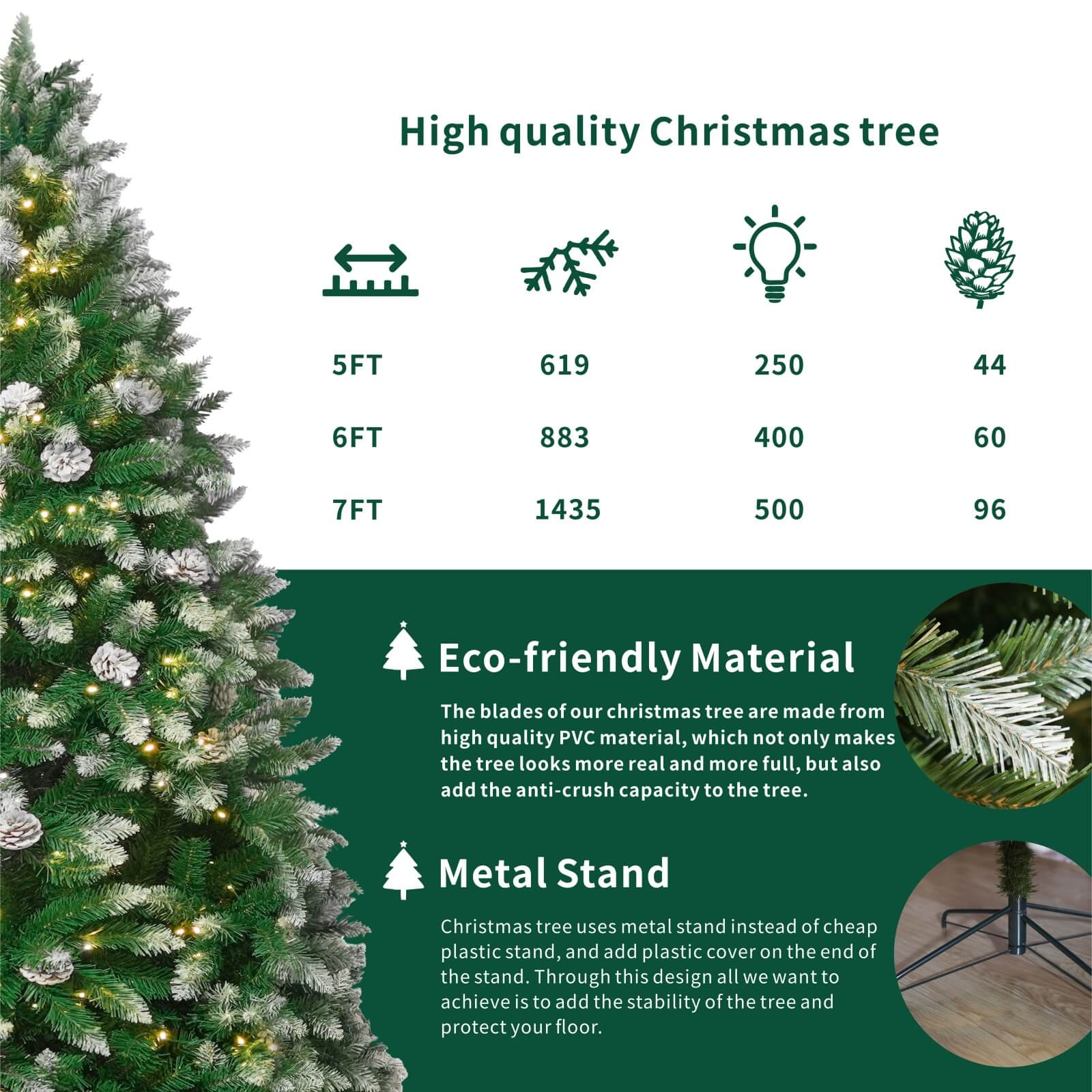 Luxury 5/6/7FT Prelit Artificial smart christmas tree xmas tree PE decorative christmas trees