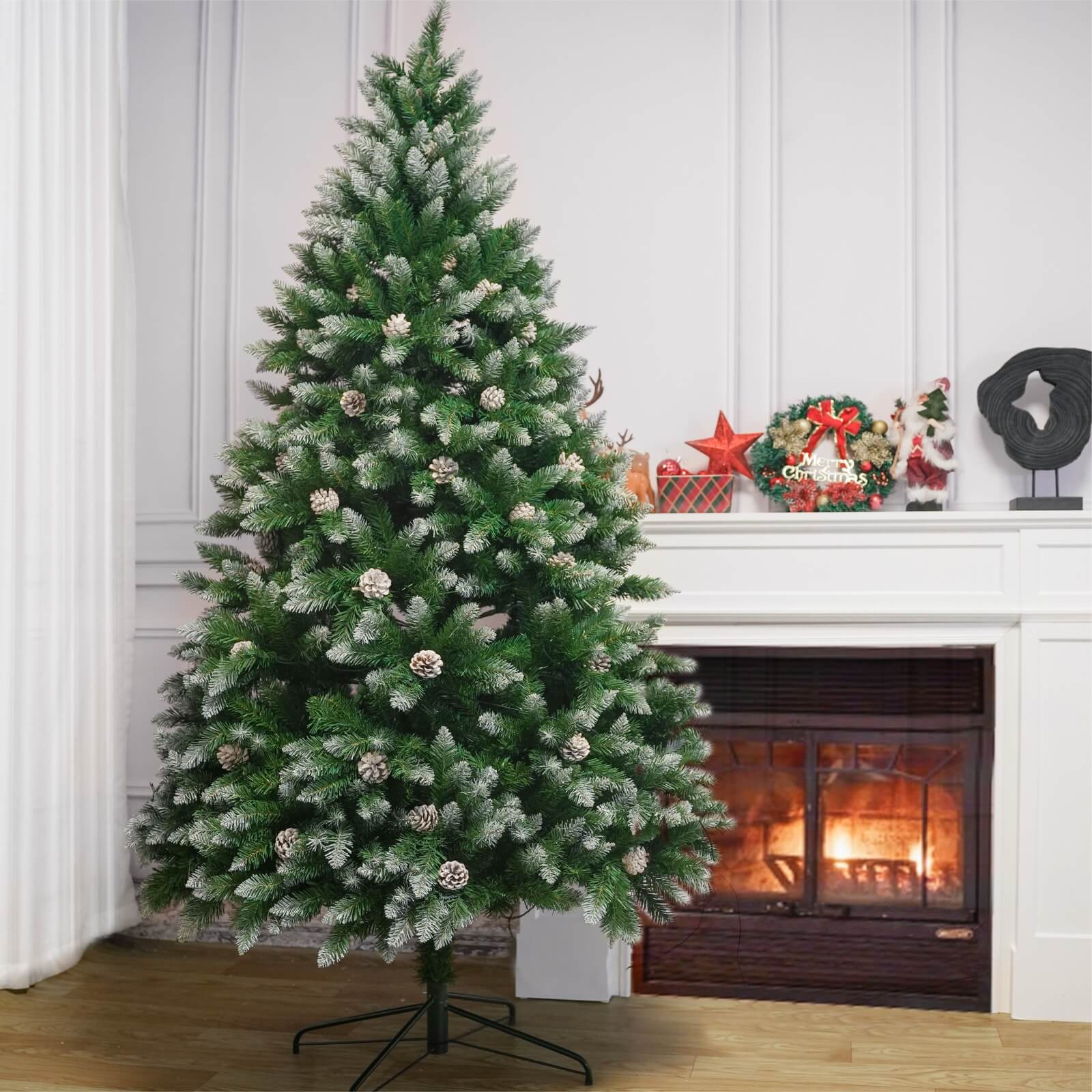Luxury 5/6/7FT Prelit Artificial smart christmas tree xmas tree PE decorative christmas trees