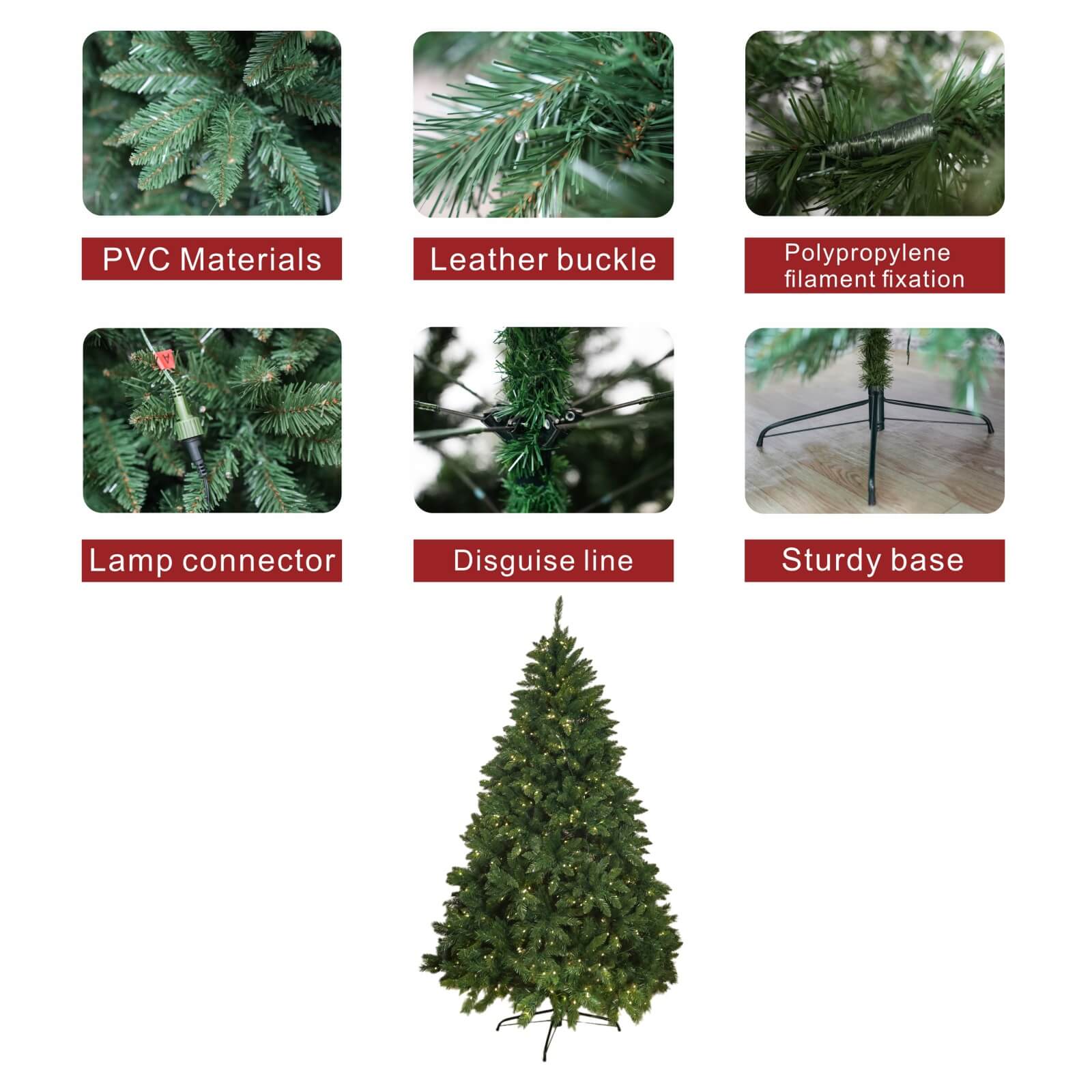 High quality artificial snow flocked Christmas tree 5/6/7 ft LED Pre-Lit Christmas trees with lights