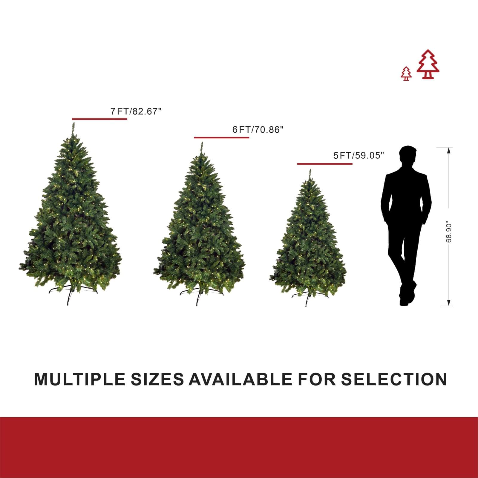 High quality artificial snow flocked Christmas tree 5/6/7 ft LED Pre-Lit Christmas trees with lights