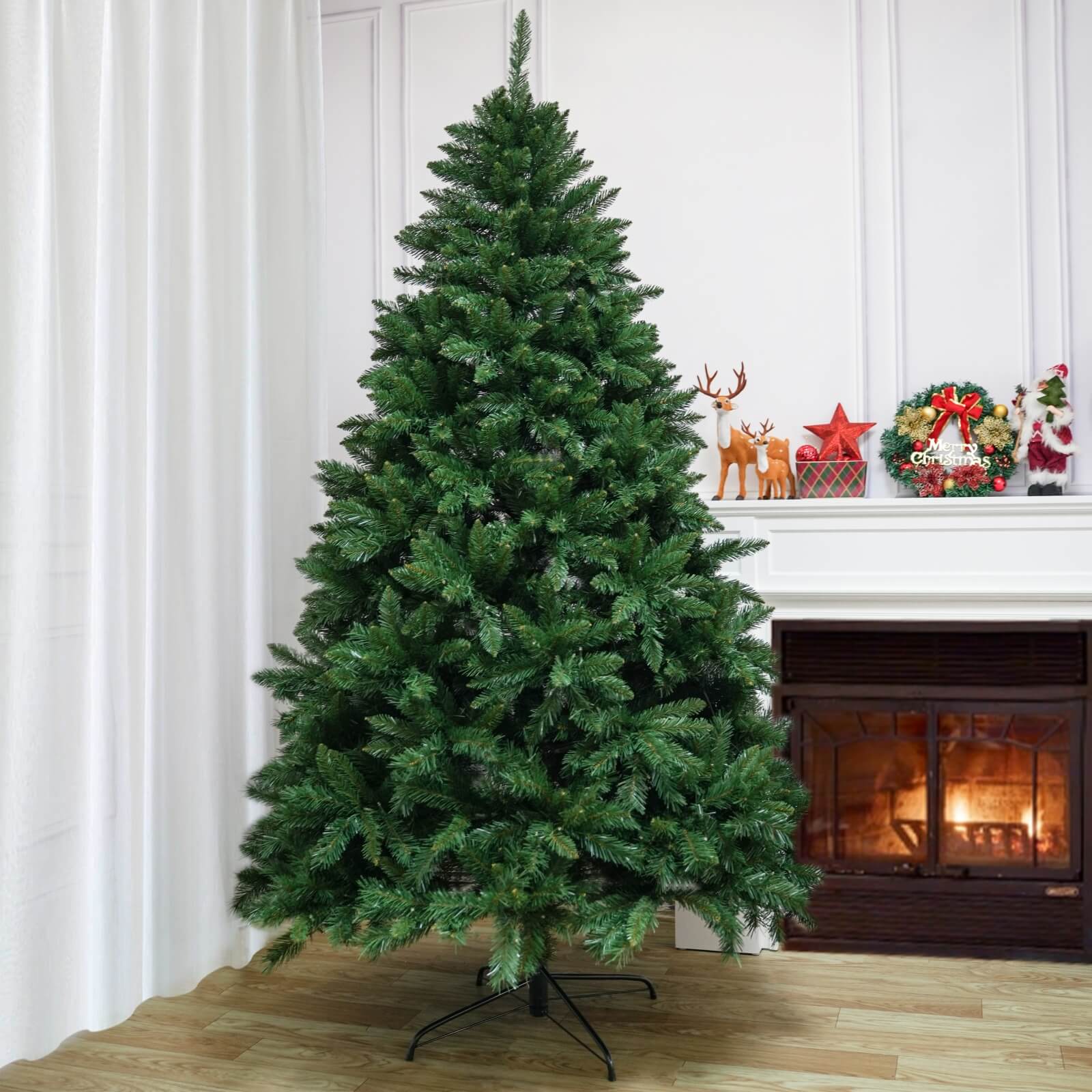 High quality artificial snow flocked Christmas tree 5/6/7 ft LED Pre-Lit Christmas trees with lights