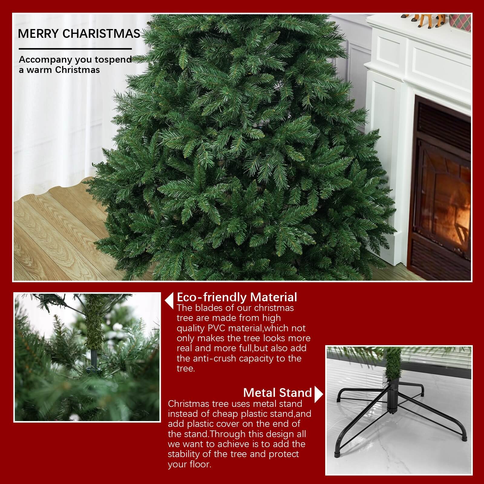 The latest model featuring lights of 5/6/7ft in different heights for Christmas tree atmosphere decoration