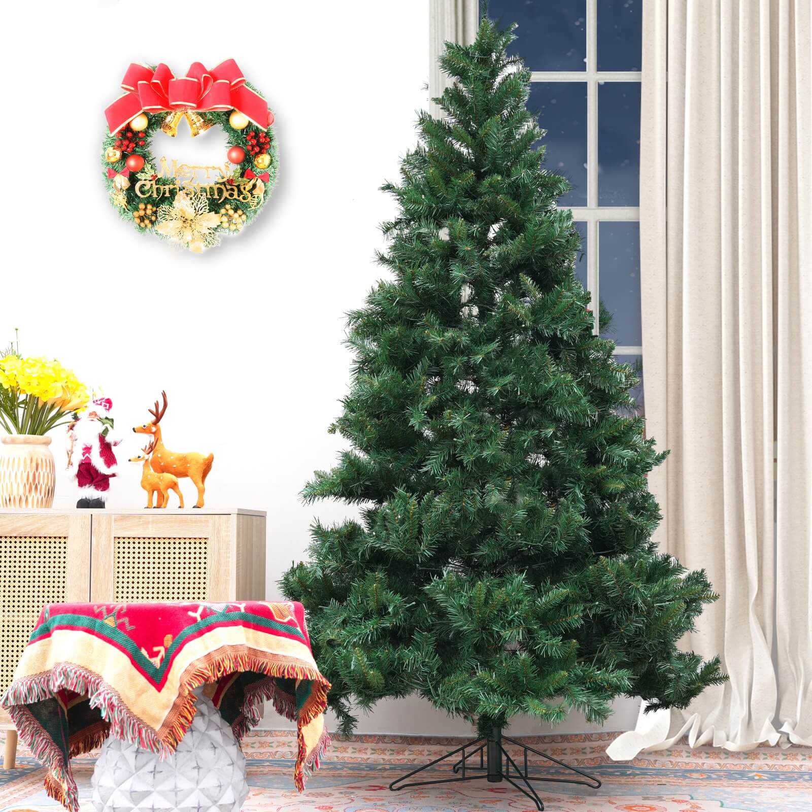 The latest model featuring lights of 5/6/7ft in different heights for Christmas tree atmosphere decoration