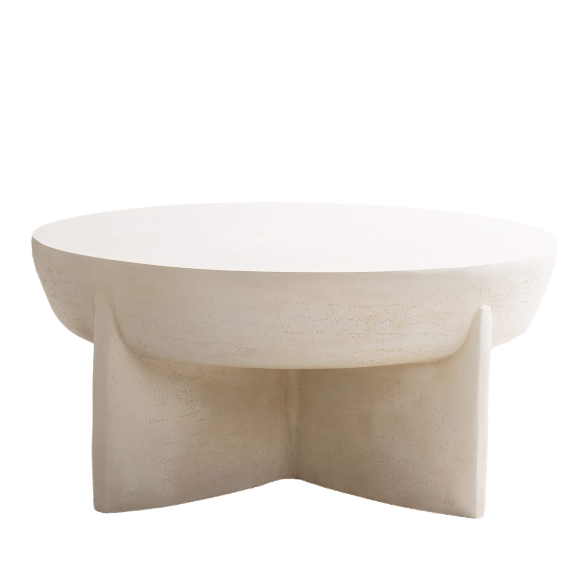 Magnesium Oxide Round Coffee Table – Cream Color with Adjustable Knob&Rain Cover