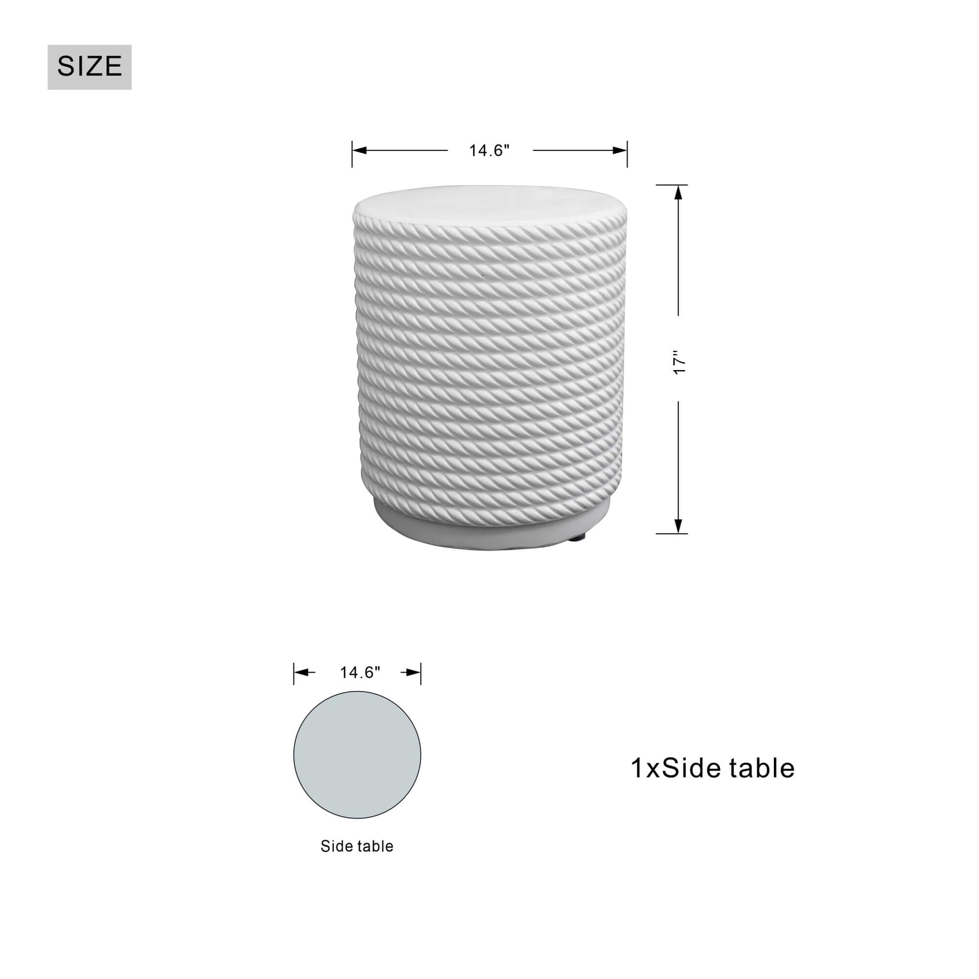 White Waterproof Fashionable Side Table – Durable and Stylish Outdoor Accent