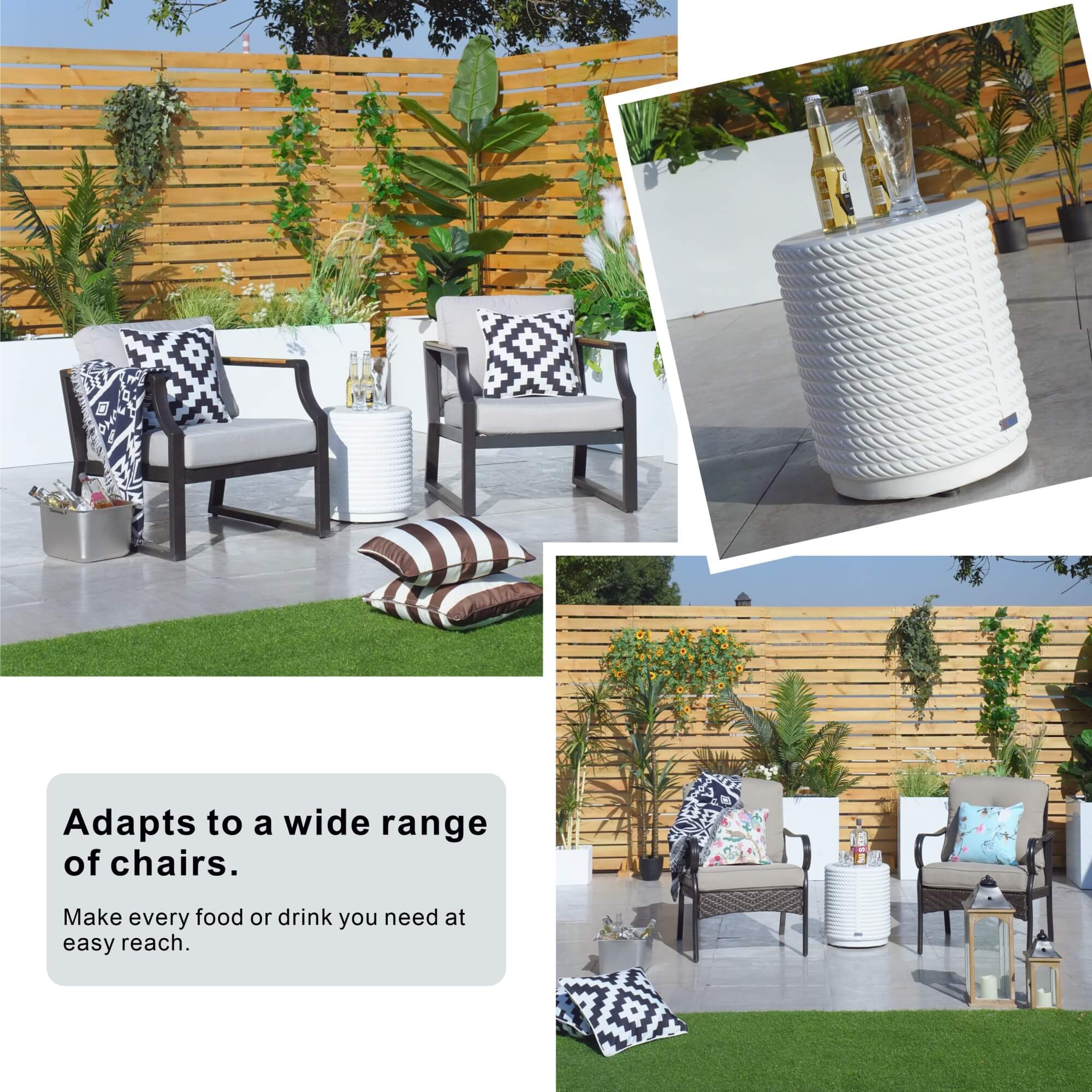 White Waterproof Fashionable Side Table – Durable and Stylish Outdoor Accent
