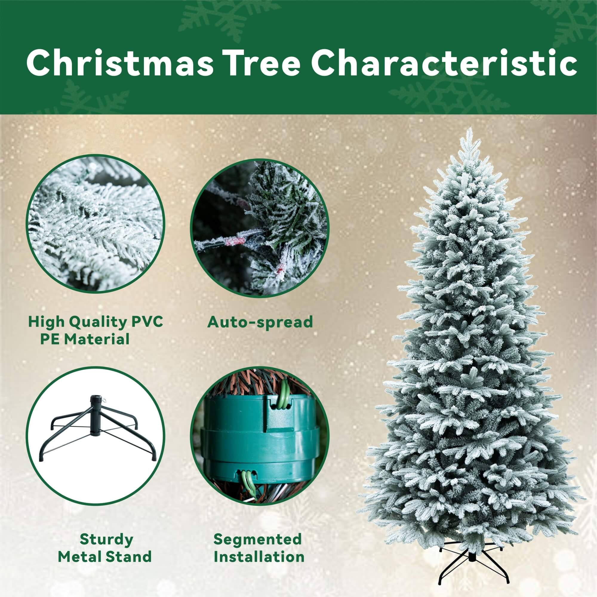 Premium Artificial Christmas Tree – Elegant Holiday Centerpiece in 6FT & 7FT（PJT-2507）