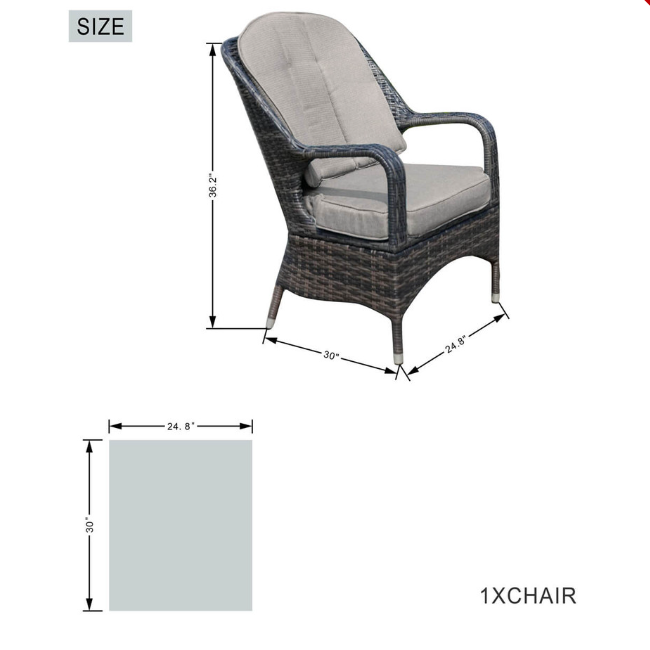 Parma 4-Seat Outdoor Dining Set - Cube Dining Table (PAD-1710)