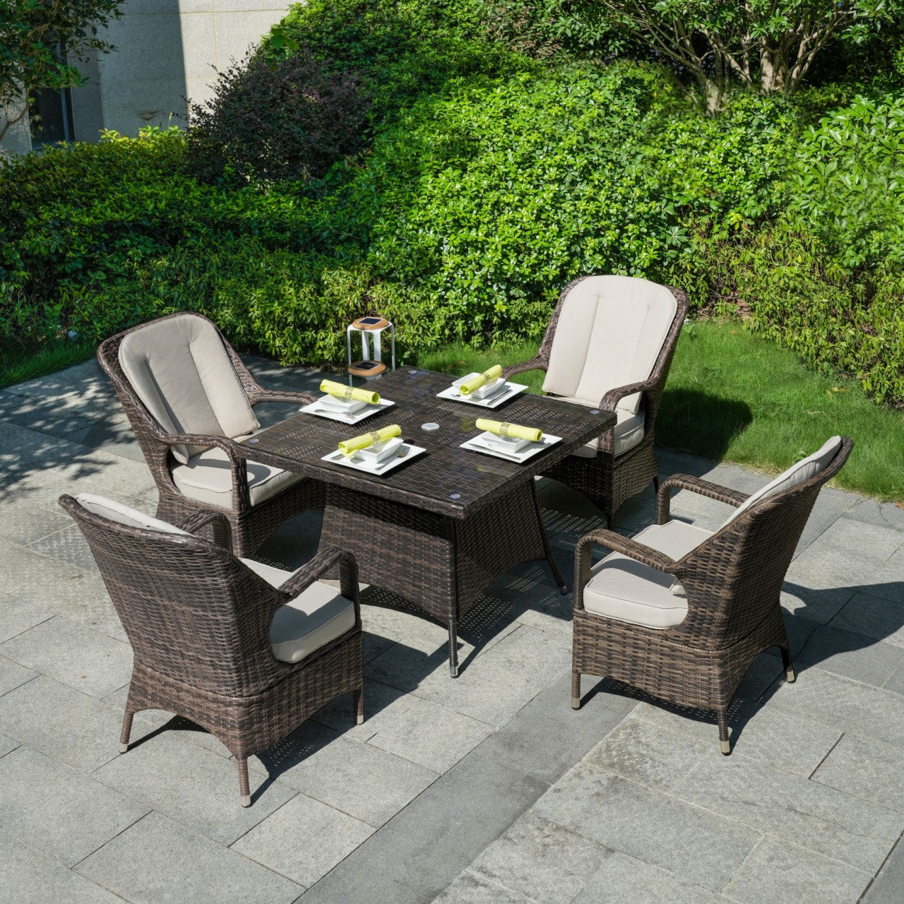 Parma 4-Seat Outdoor Dining Set - Cube Dining Table (PAD-1710)