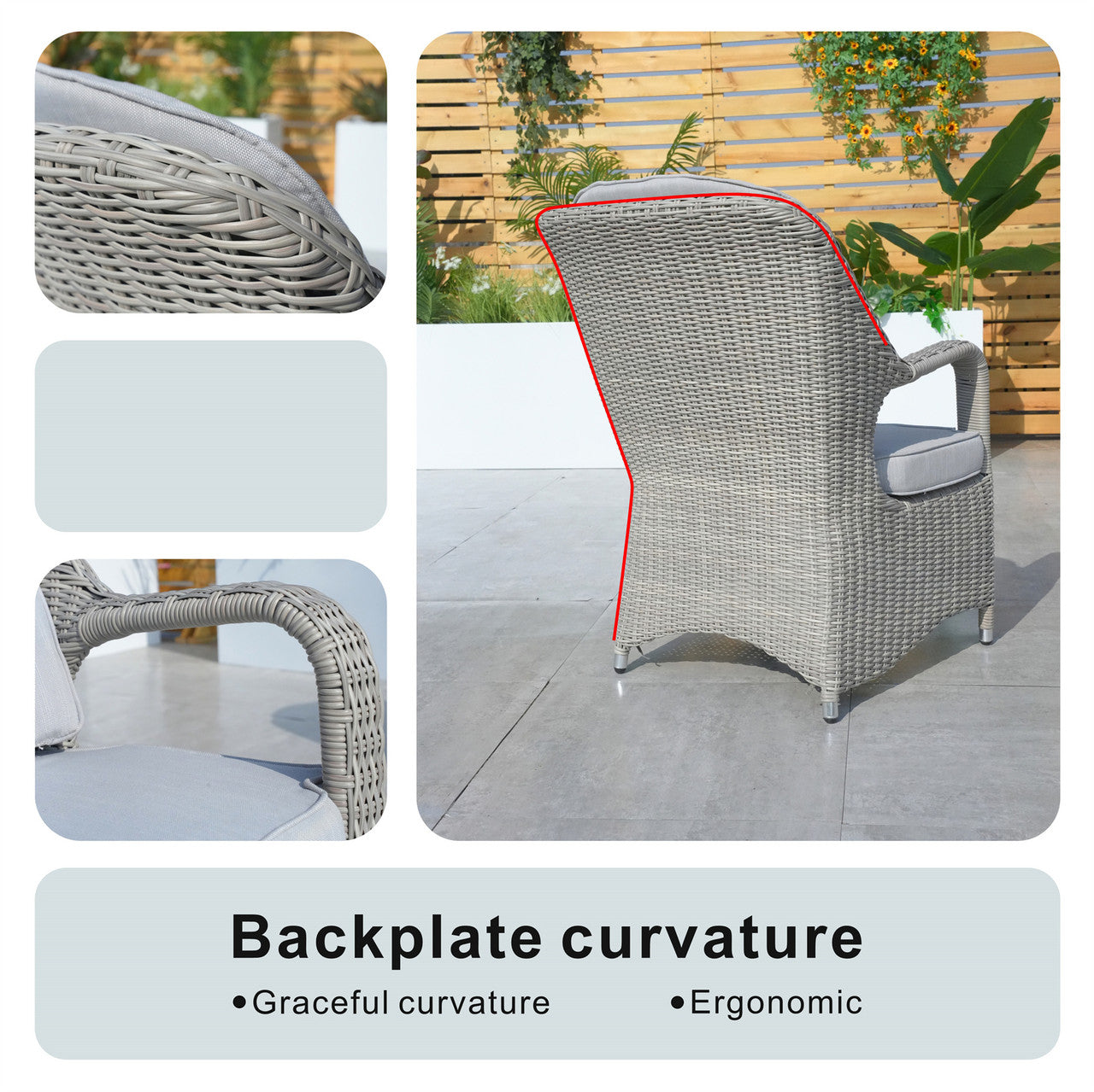 Details Patio Chairs - 2 Pieces Outdoor Rattan Chairs