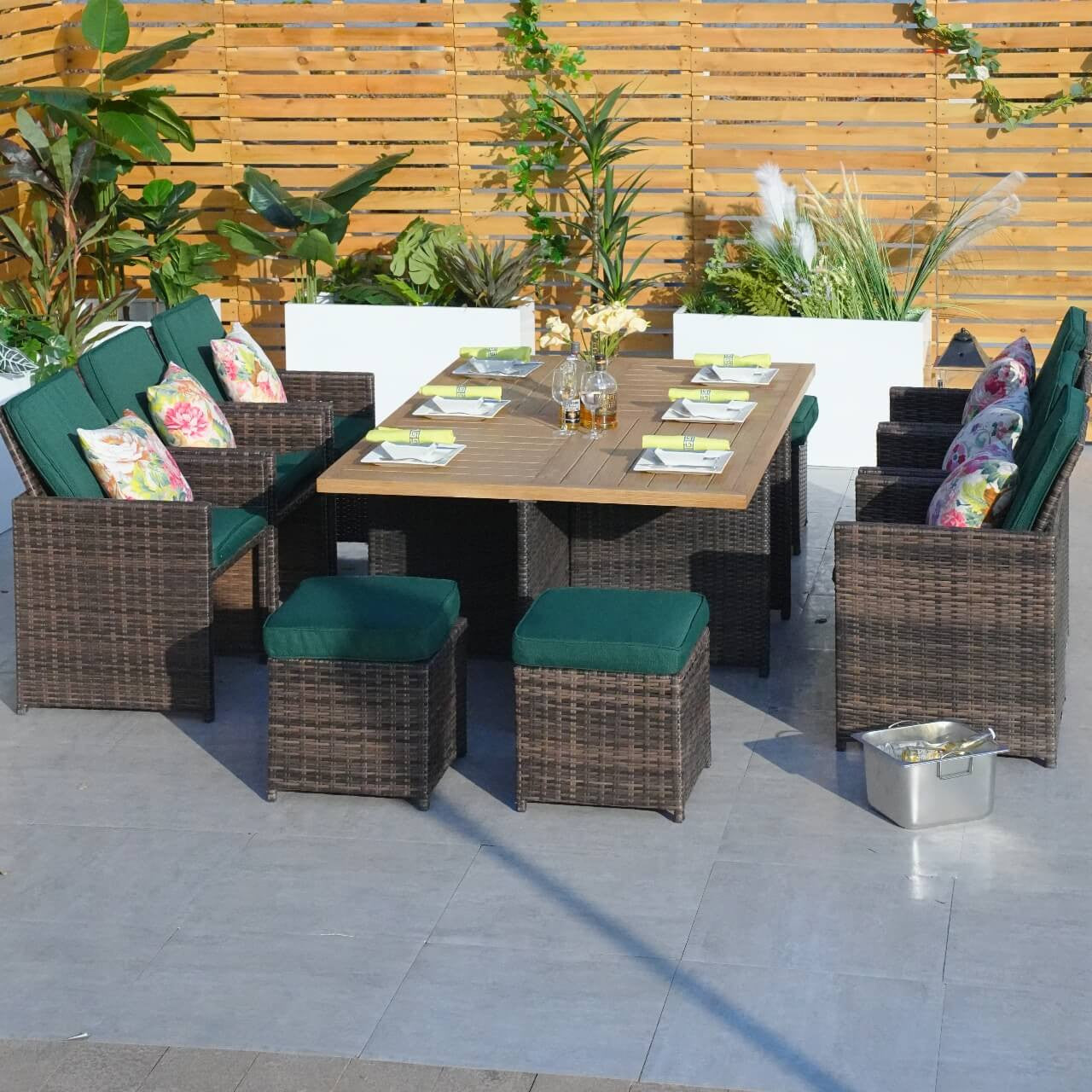 Green Cushion Covers for Whole Set of PAD-3234 Brown