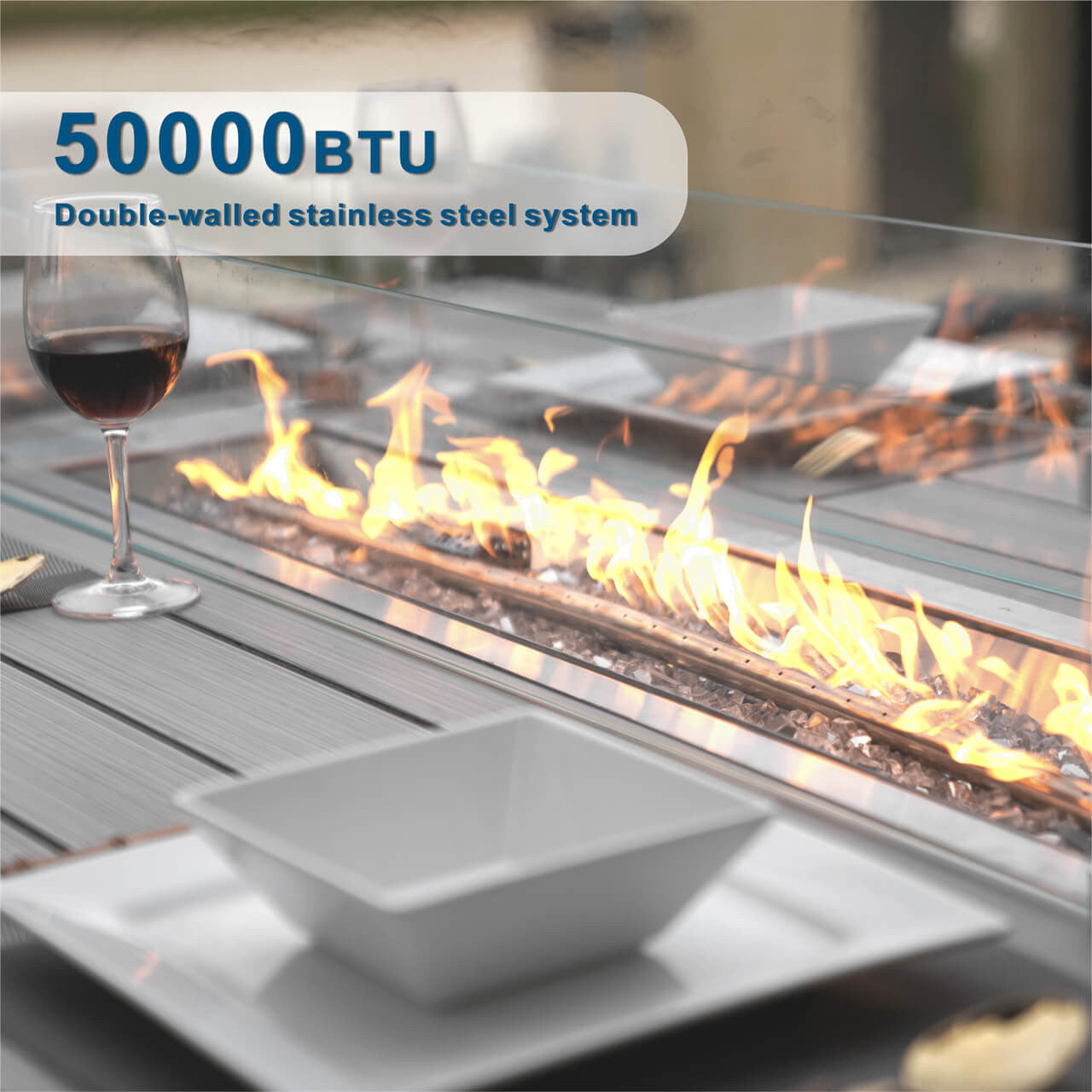 Details of 6 Seats Rectangular Aluminum Table