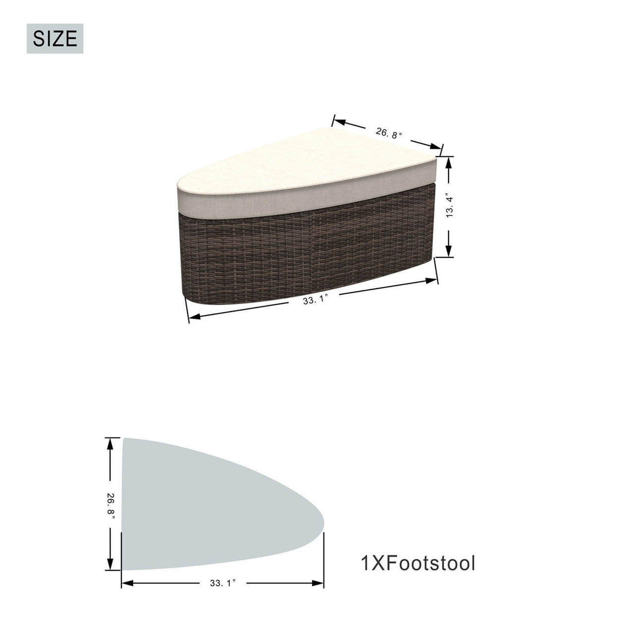 Size of Patio Furniture Outdoor Sectional Sofa Set Rattan Daybed