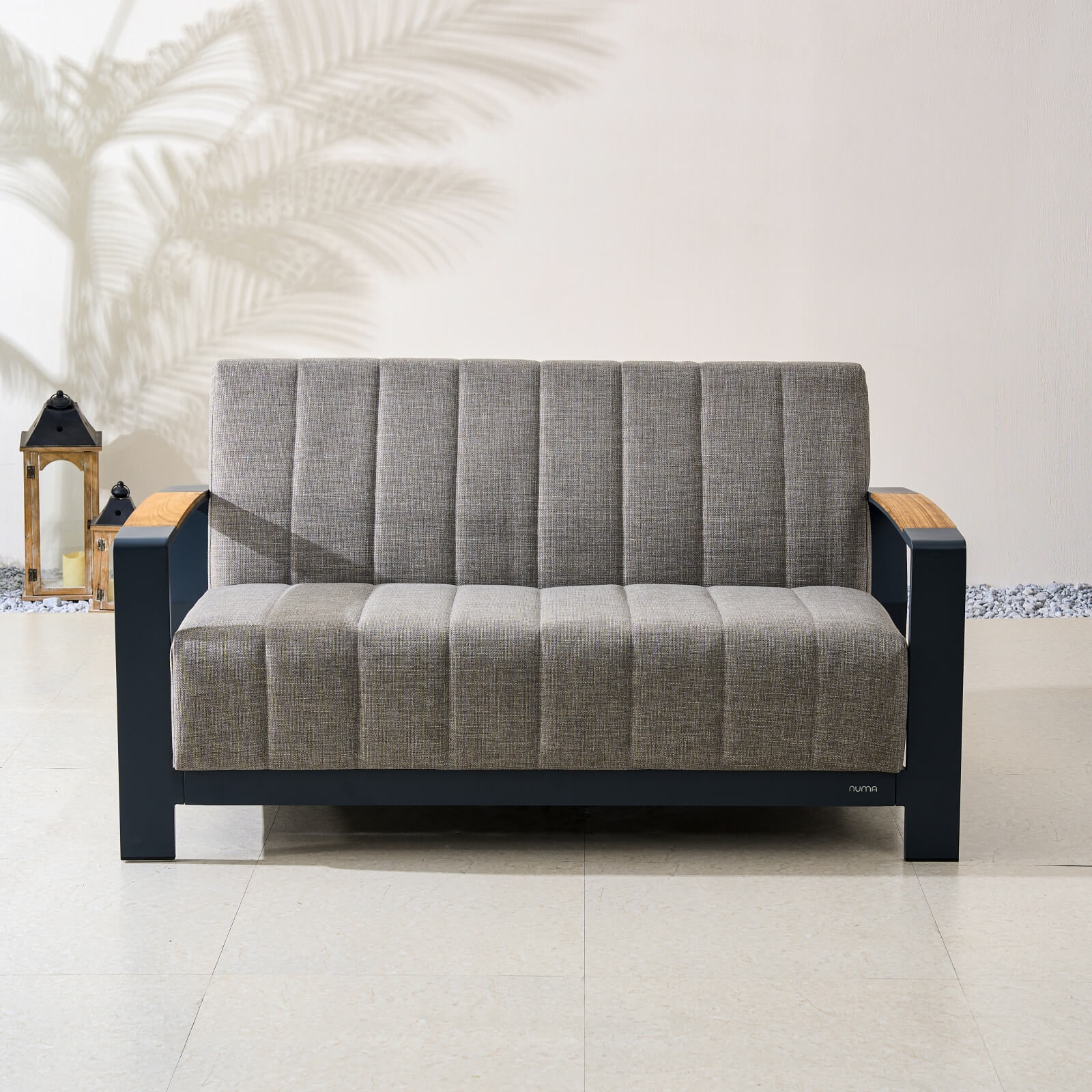 Pre-Order Numa-Style Lunar 2-Seat Sofa with Teak Accents