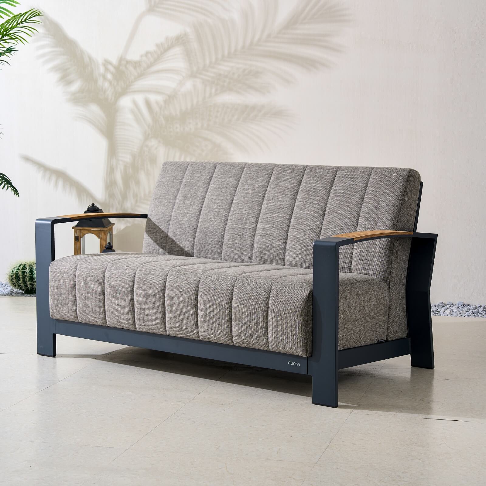 Pre-Order Numa-Style Lunar 2-Seat Sofa with Teak Accents