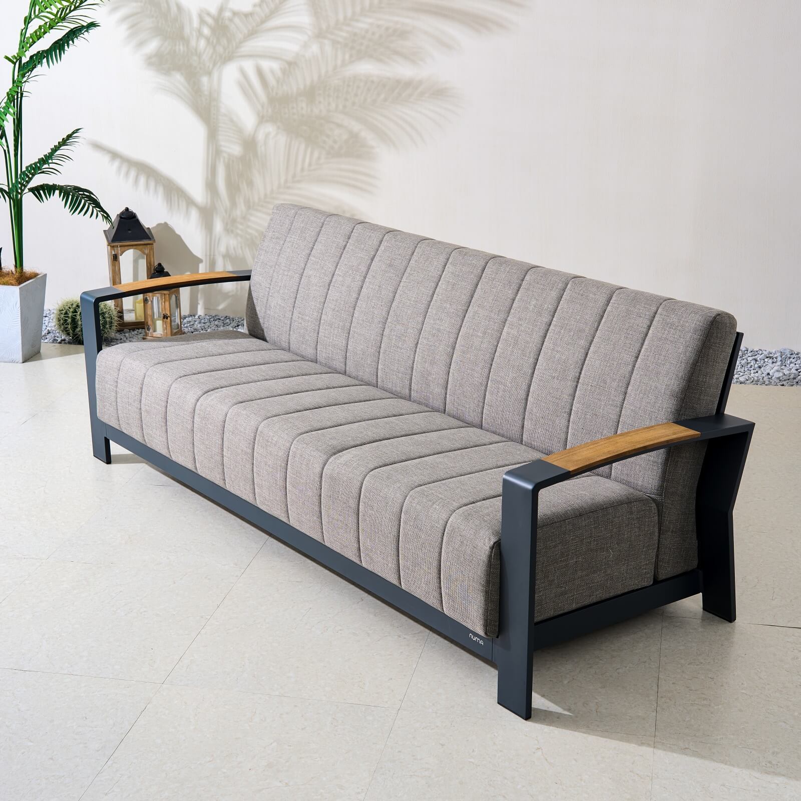 Pre-Order Numa-Style Lunar 3-Seat Sofa with Teak Accents