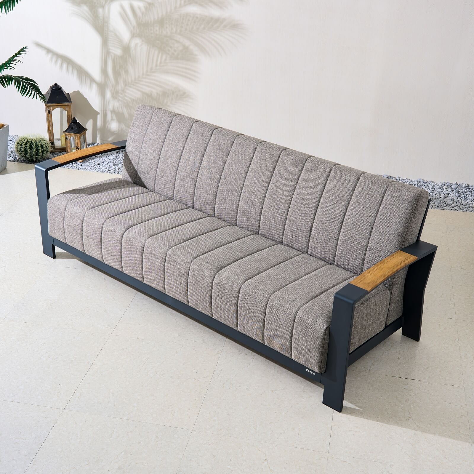 Pre-Order Numa-Style Lunar 3-Seat Sofa with Teak Accents
