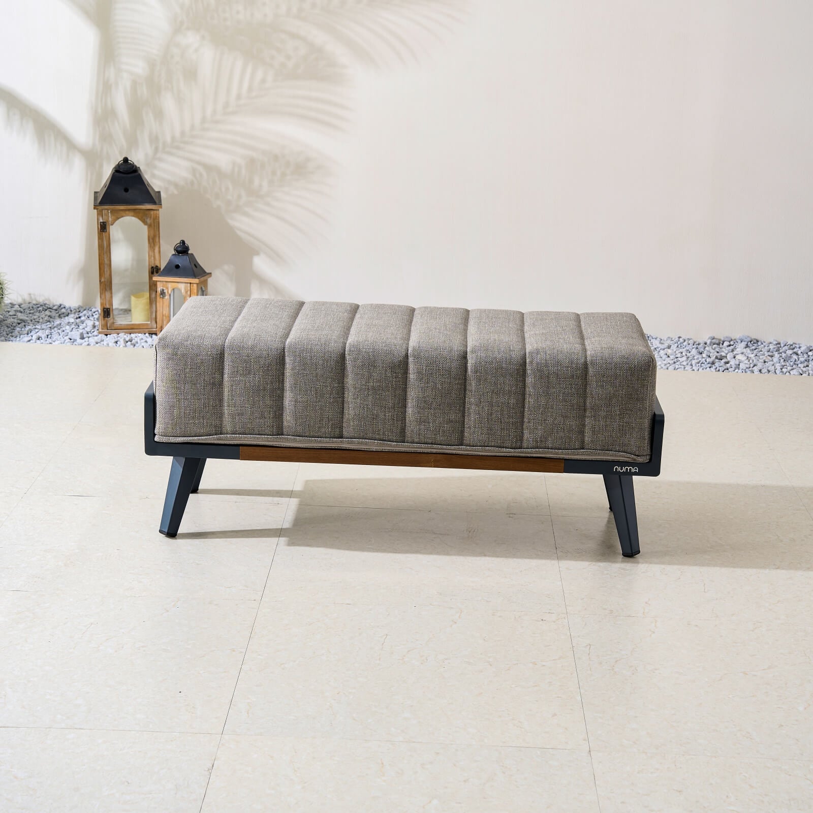 Pre-Order Numa-Style Lunar Bench with Teak Accents