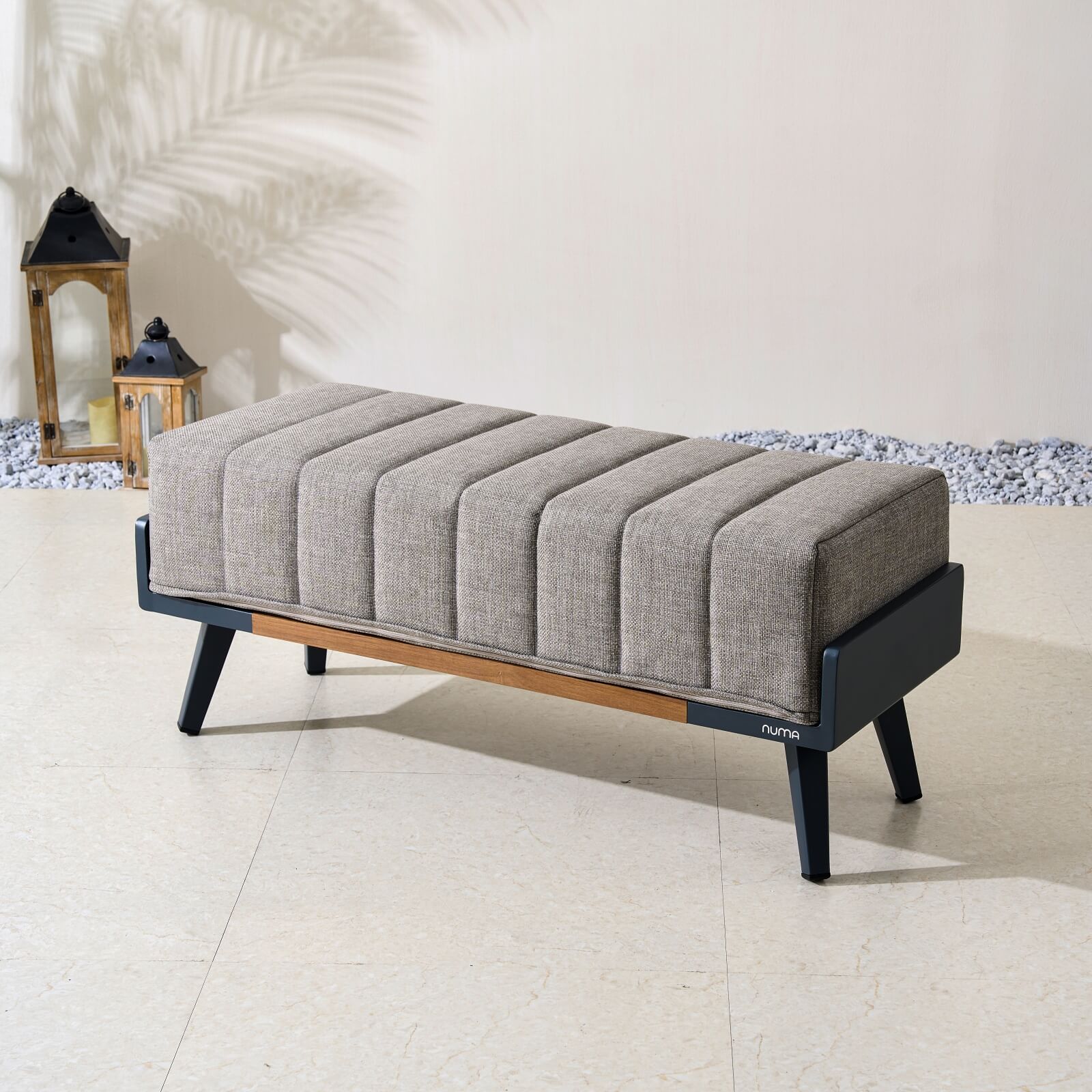 Pre-Order Numa-Style Lunar Bench with Teak Accents