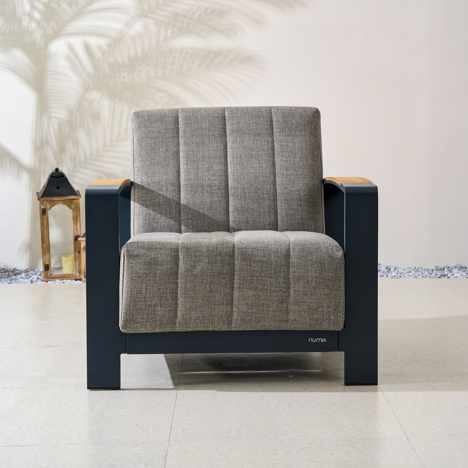 Pre-Order Numa-Style Lunar Single Sofa with Teak Accents