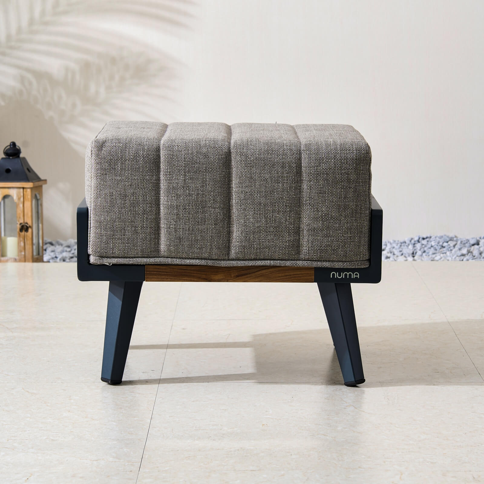 Pre-Order Numa-Style Lunar Small Footstool with Teak Accents – Set of 2