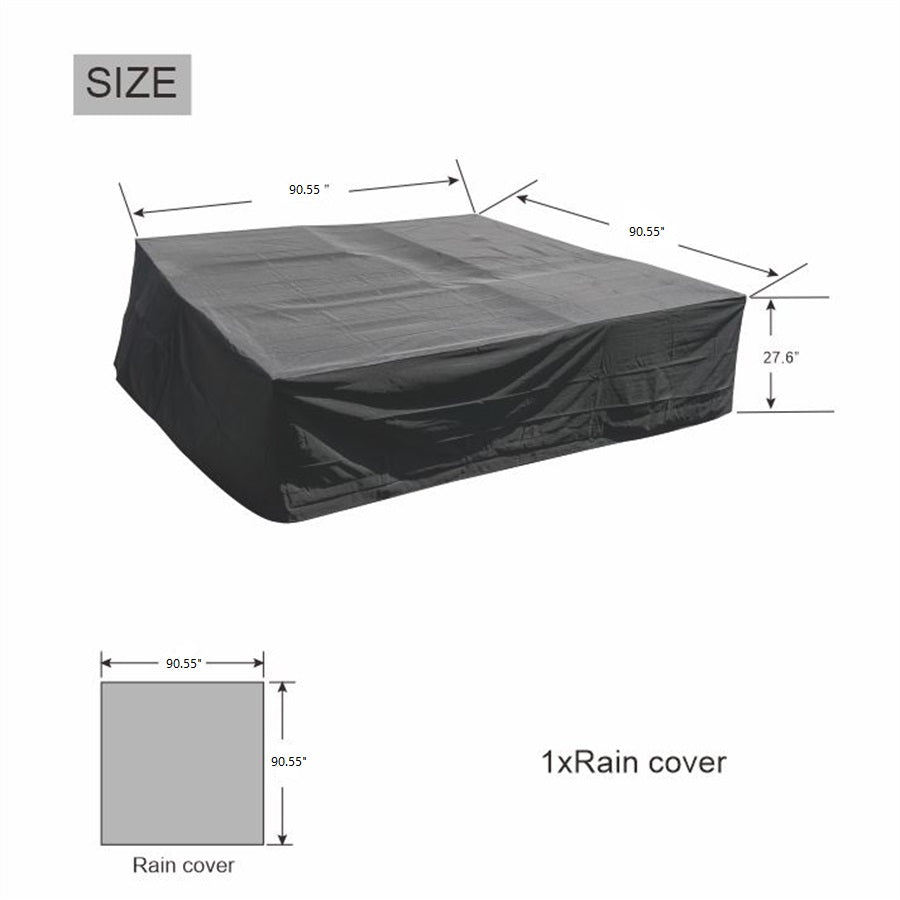 Premium Outdoor Waterproof Furniture Cover – 230×230×70cm with Elastic Drawstring & Sealed Seams（RC-1402）
