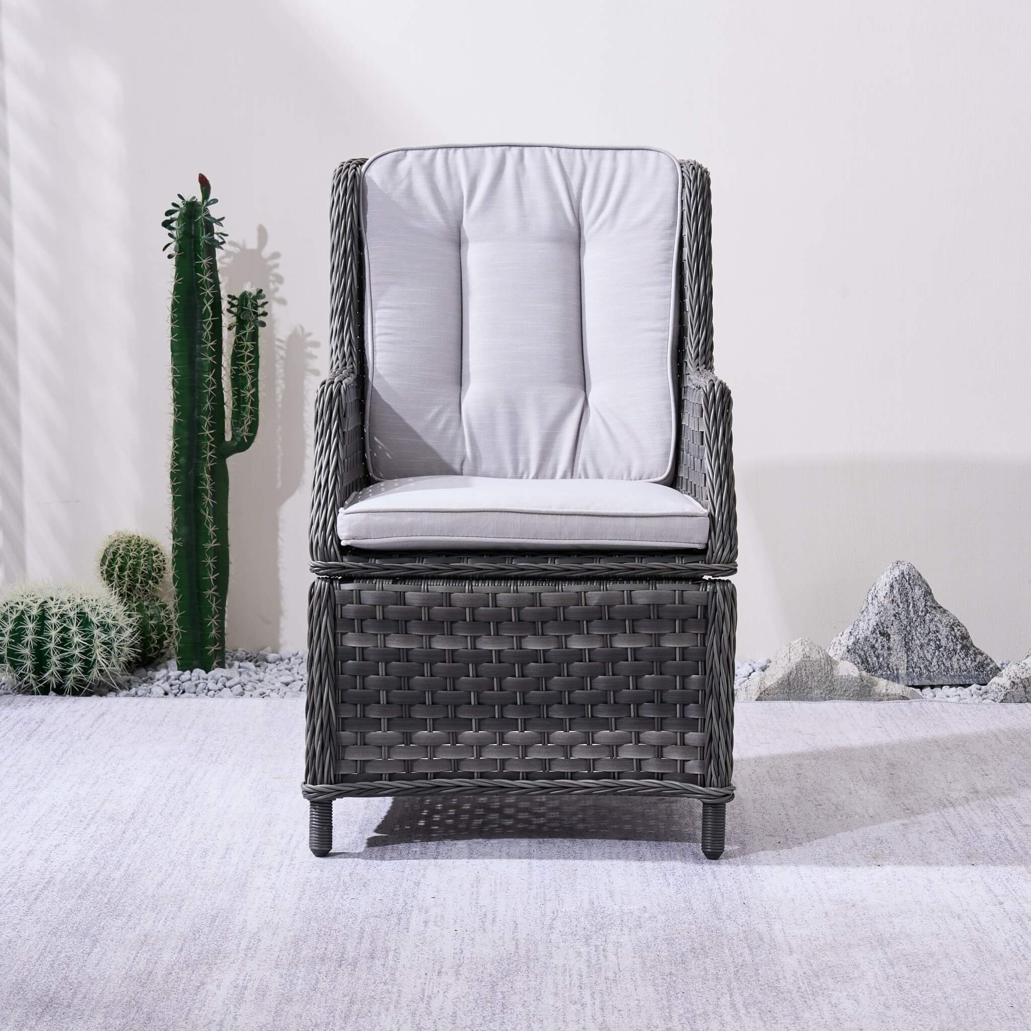 Ravenna Outdoor Wicker Armchairs with Cushions Set of 2 – Weather-Resistant Patio Chairs (PAC-010)