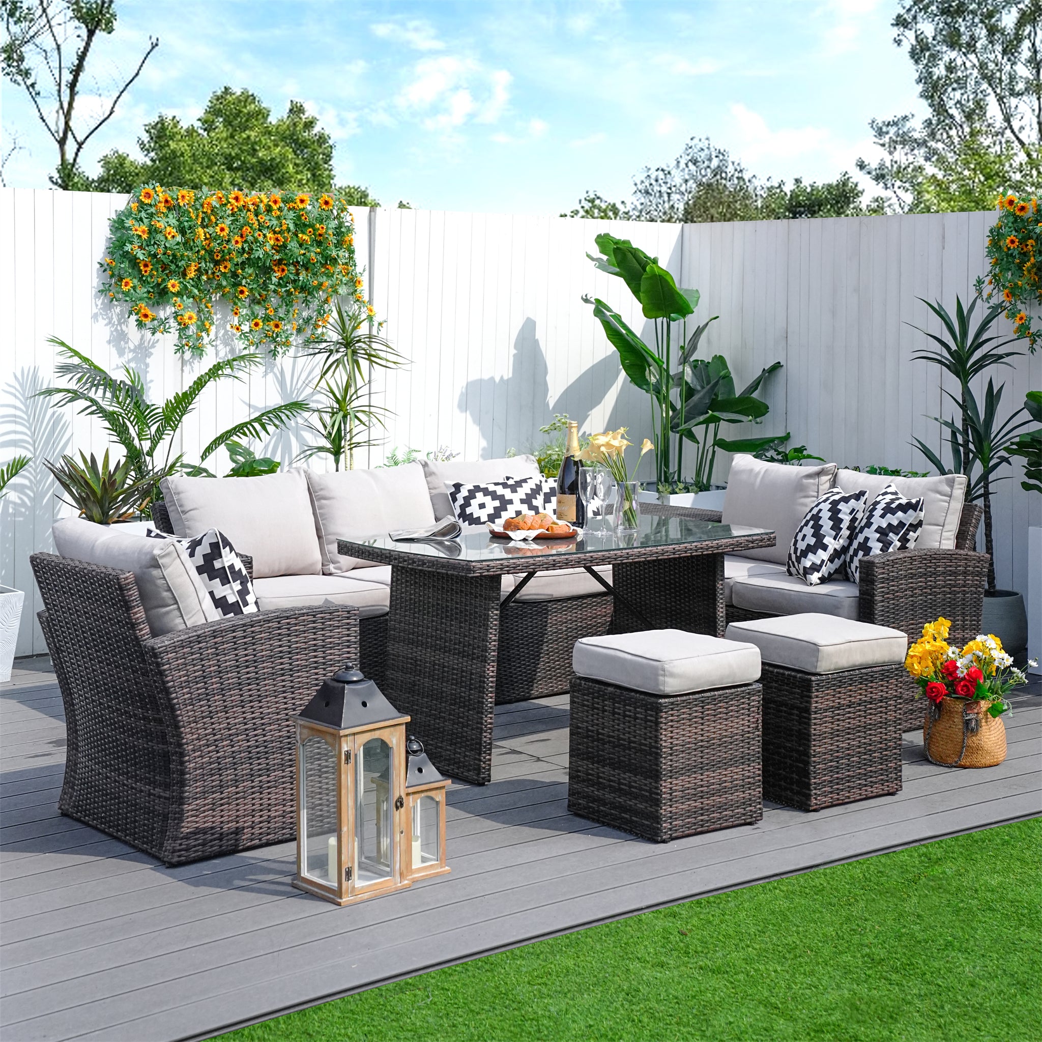 Santiago Outdoor Furniture Replacement Cushions Set (PAS-1403B-Cushions)
