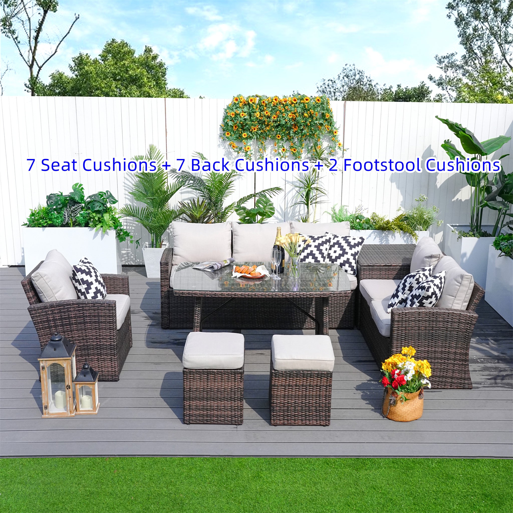 Santiago Outdoor Furniture Replacement Cushions Set (PAS-1403B-Cushions)