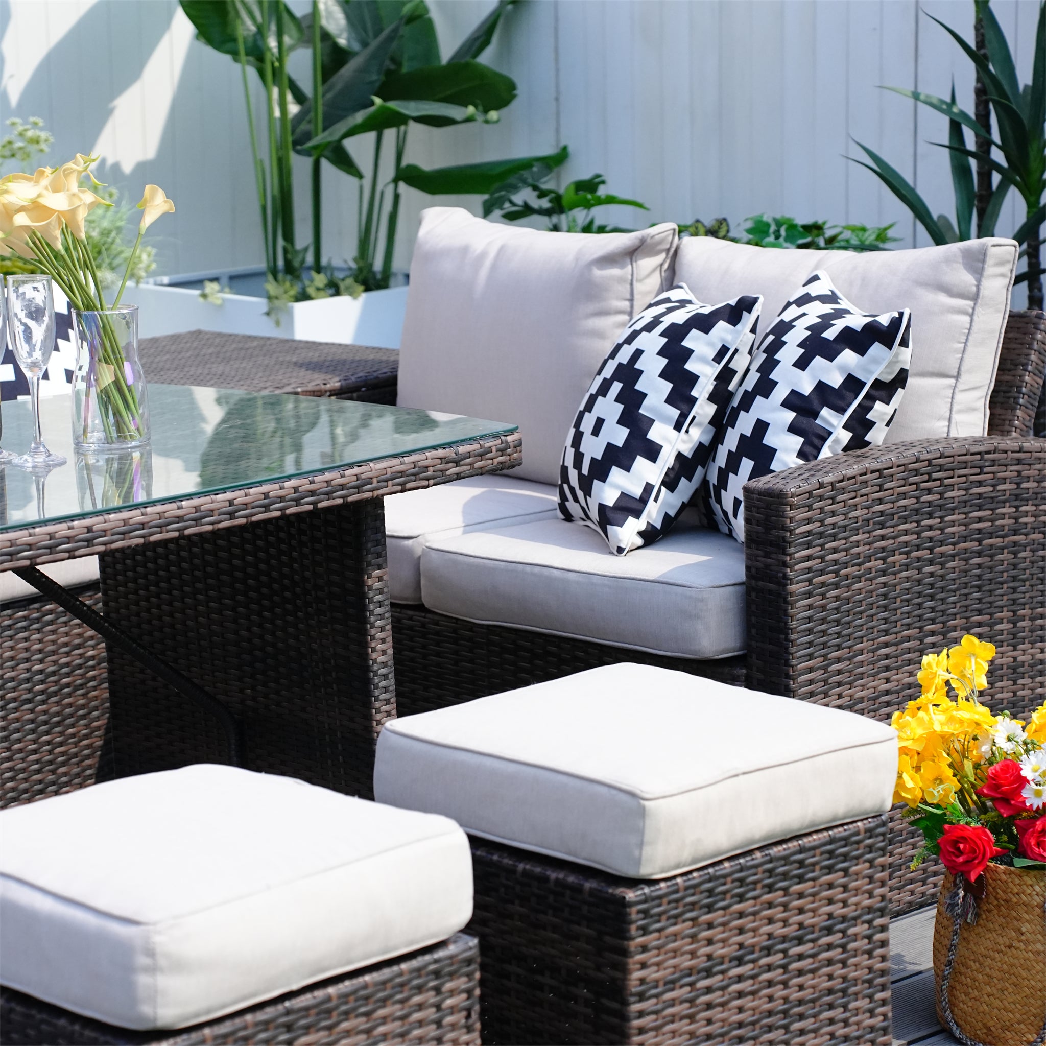 Santiago 7-Pieces Outdoor Conversation Set (PAS-1403B)