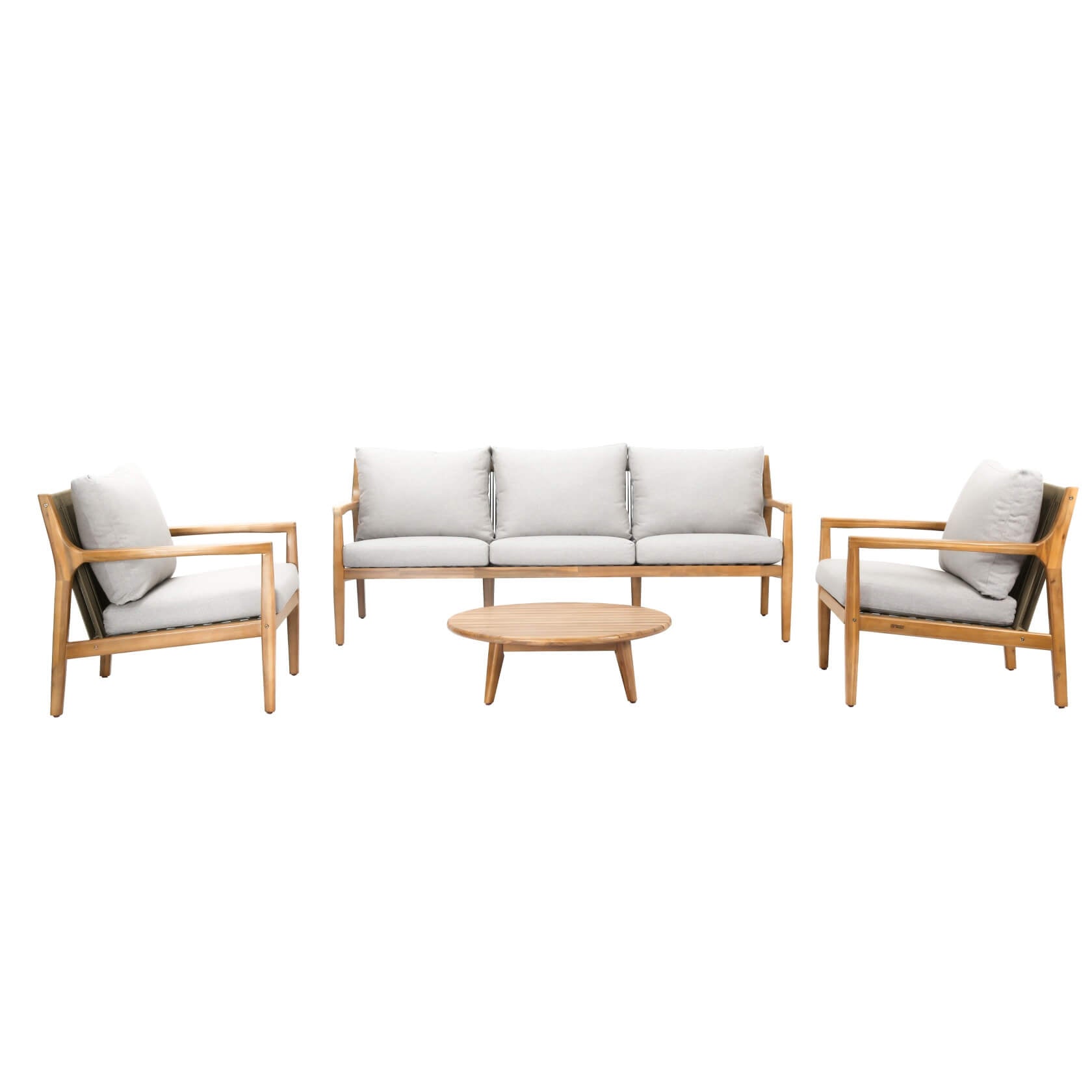 Rebel 5-Seat Wood Patio Conversation Set (PAS-2513-3SC+SC*2+TA)