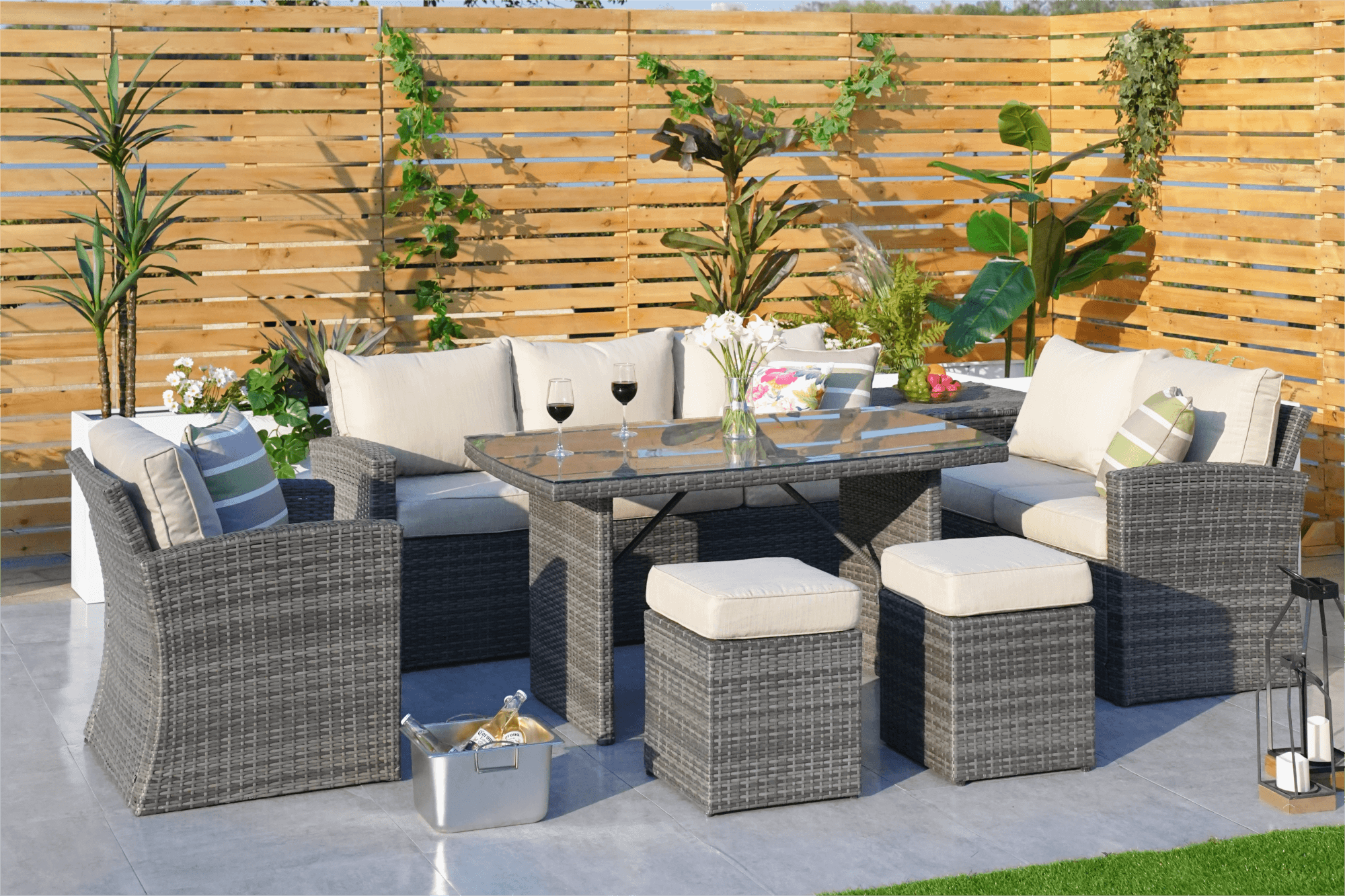  Direct Wicker 11 PCS Patio Furniture Dining Set Garden Outdoor  Patio Furniture Sets Wicker Outdoor Patio Cube Sets Mixed Brown Rattan &  Cushions (11PC Sets) : Patio, Lawn & Garden